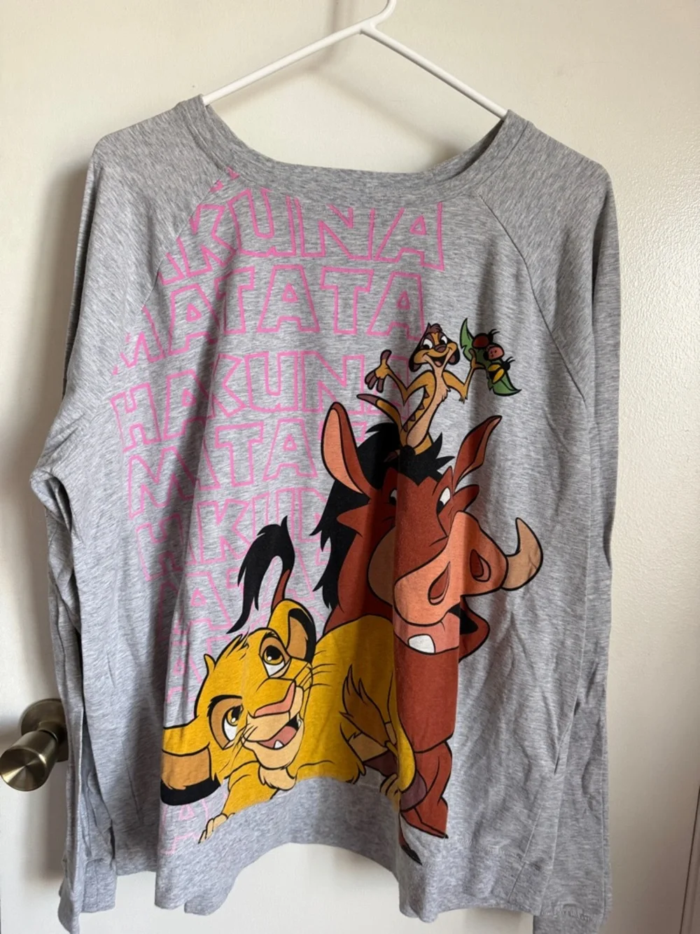 Disney Gray and Pink The Lion King Graphic Pajama Set - Picture 3 of 4